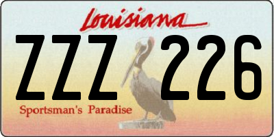 LA license plate ZZZ226