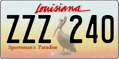 LA license plate ZZZ240