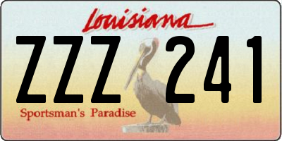 LA license plate ZZZ241