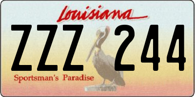 LA license plate ZZZ244