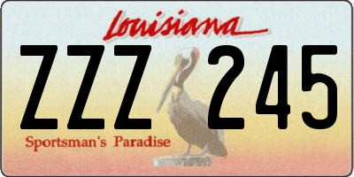 LA license plate ZZZ245