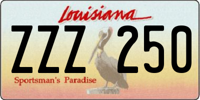 LA license plate ZZZ250