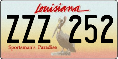 LA license plate ZZZ252