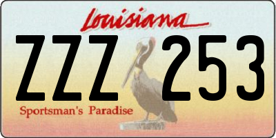 LA license plate ZZZ253