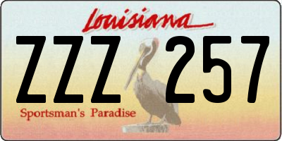 LA license plate ZZZ257