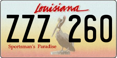 LA license plate ZZZ260