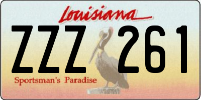 LA license plate ZZZ261