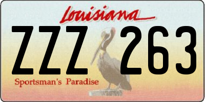 LA license plate ZZZ263