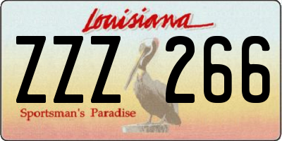 LA license plate ZZZ266