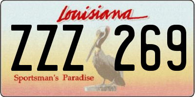 LA license plate ZZZ269