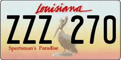LA license plate ZZZ270