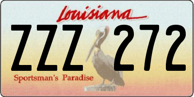 LA license plate ZZZ272