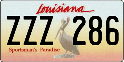 LA license plate ZZZ286
