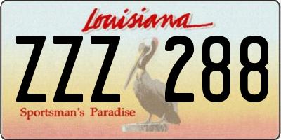 LA license plate ZZZ288