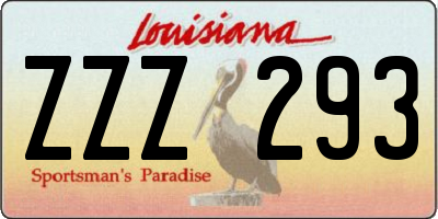 LA license plate ZZZ293