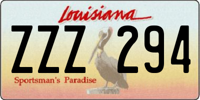 LA license plate ZZZ294