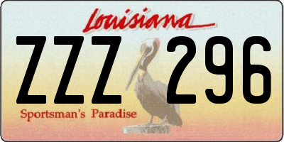 LA license plate ZZZ296