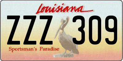 LA license plate ZZZ309