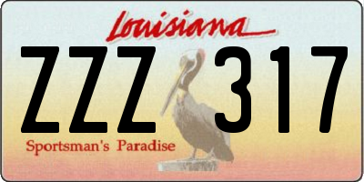 LA license plate ZZZ317