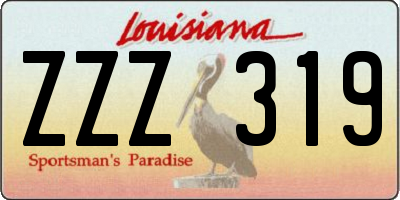 LA license plate ZZZ319