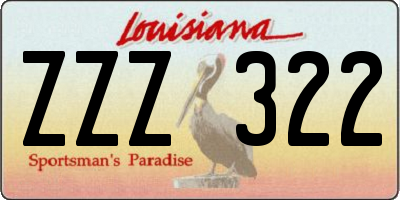 LA license plate ZZZ322