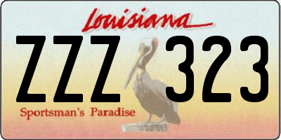 LA license plate ZZZ323