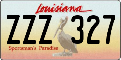 LA license plate ZZZ327