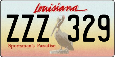 LA license plate ZZZ329