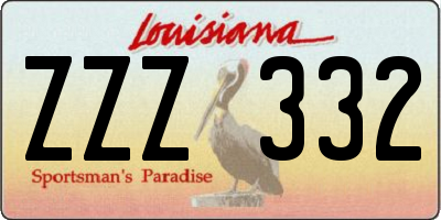 LA license plate ZZZ332