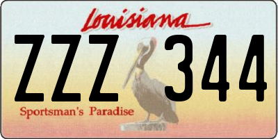 LA license plate ZZZ344