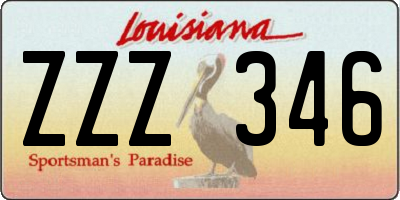 LA license plate ZZZ346