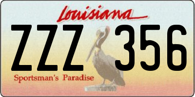 LA license plate ZZZ356