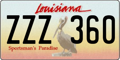 LA license plate ZZZ360