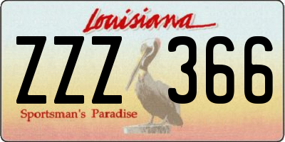 LA license plate ZZZ366