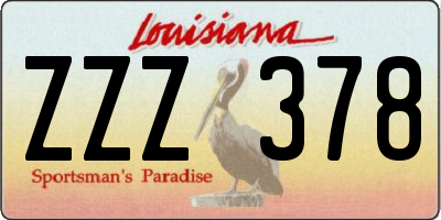 LA license plate ZZZ378