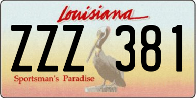 LA license plate ZZZ381