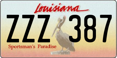 LA license plate ZZZ387