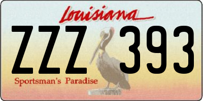 LA license plate ZZZ393