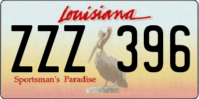 LA license plate ZZZ396