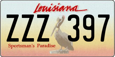 LA license plate ZZZ397