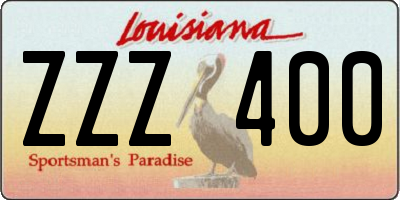 LA license plate ZZZ400