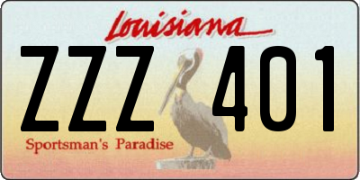 LA license plate ZZZ401