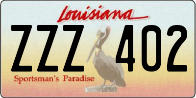 LA license plate ZZZ402