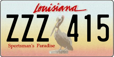 LA license plate ZZZ415
