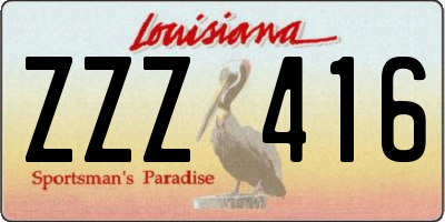 LA license plate ZZZ416