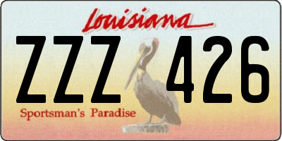LA license plate ZZZ426