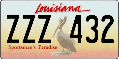 LA license plate ZZZ432