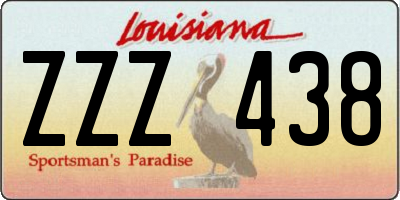 LA license plate ZZZ438