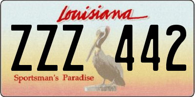 LA license plate ZZZ442