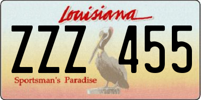 LA license plate ZZZ455